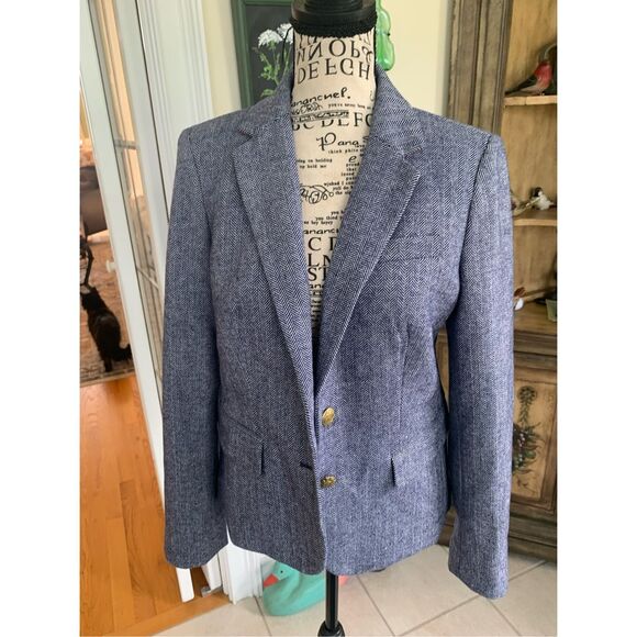 J Crew Herringbone wool-blend schoolboy blazer - Picture 1 of 13